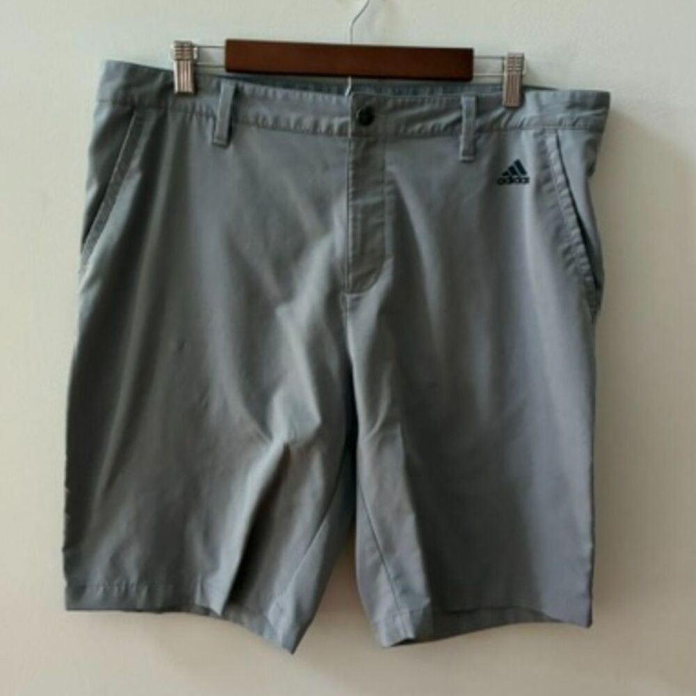 Adidas Golf Shorts | Men's Size 36 | Gray Performance Flat Front | EUC